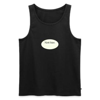 Nett hier Blanko Vorlage - Männer Premium Bio Tank Top - Schwarz - Vorne - AI Model Male 178 light (178cm)