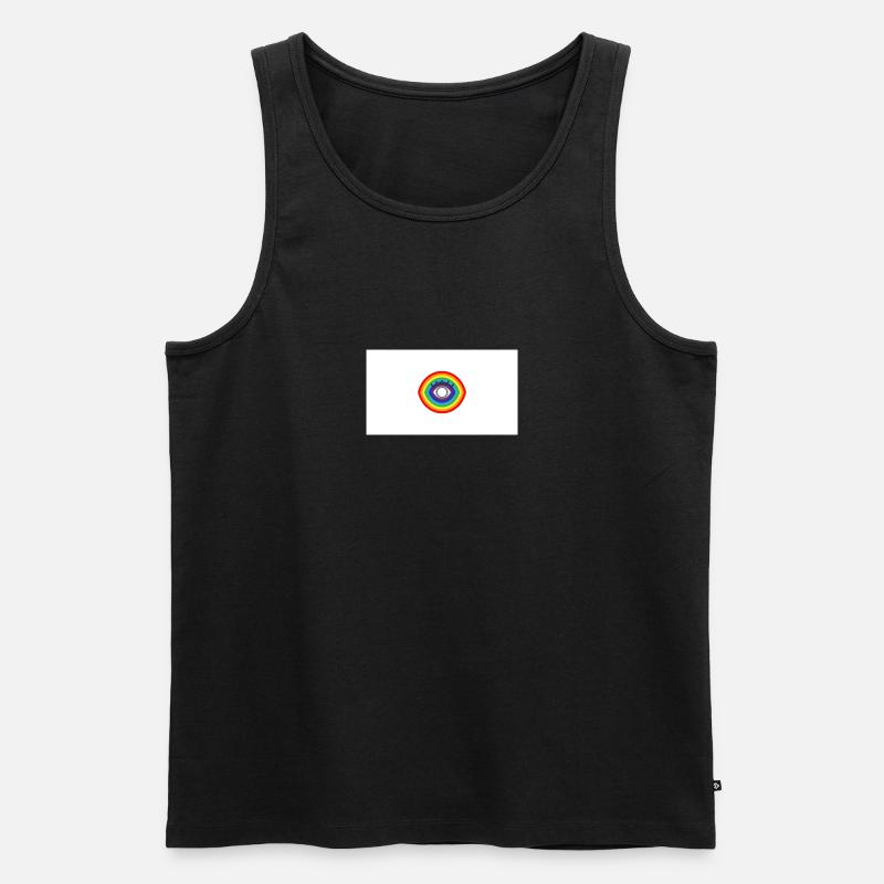 Regenbogen Auge - Männer Premium Bio Tank Top - Schwarz