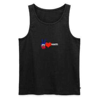 Haiti Haitianer Stolz Flagge Flaggentag I Geschenk - Männer Premium Bio Tank Top - Schwarz - Vorne - Michal (187cm)