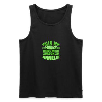 Annelie als Jungesellenabschied - Männer Premium Bio Tank Top - Schwarz - Vorne - AI Model Male 178 light (178cm)