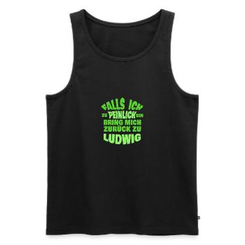 Ludwig as a bachelor party - Men's Premium Organic Tank Top - black - Front - AI Model Male 178 light (178cm)