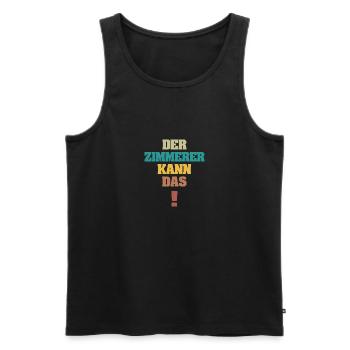 Carpenter as funny - Men's Premium Organic Tank Top - black - Front - AI Model Male 178 light (178cm)