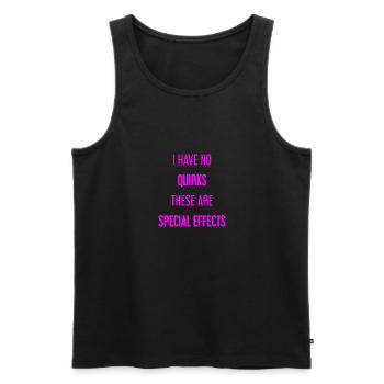 No quirks, just special effects! - Men's Premium Organic Tank Top - black - Front - AI Model Male 178 light (178cm)