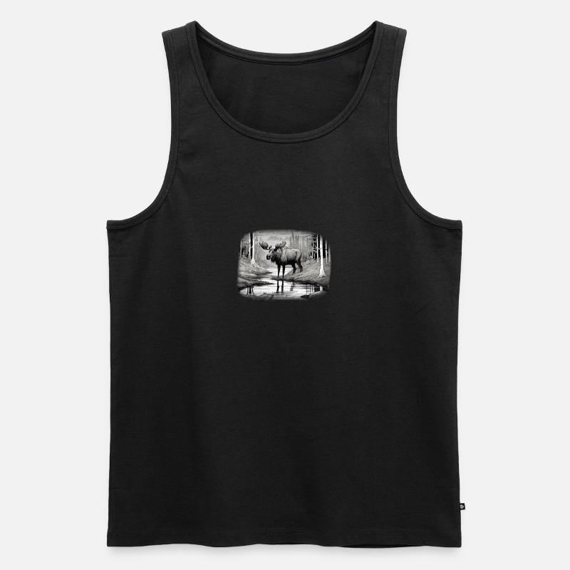 Elch - Männer Premium Bio Tank Top - Schwarz