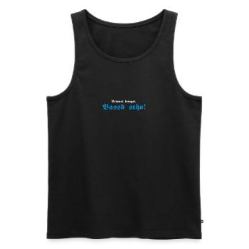 Bevoast froagst, Bassd scho!, 2fb - Männer Premium Bio Tank Top - Schwarz - Vorne - Michal (187cm)
