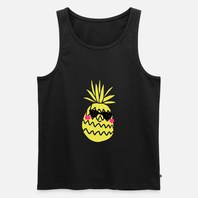 Ananas - Männer Premium Bio Tank Top - Schwarz