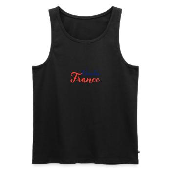 France Supporter Supporter France Flag - Men's Premium Organic Tank Top - black - Front - AI Model Male 178 light (178cm)
