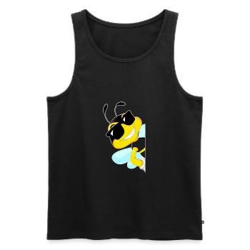 Bee Cool Honeybee Gift Idea - Men's Premium Organic Tank Top - black - Front - Michal (187cm)