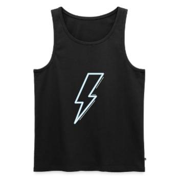 Neon blue flash light - Men's Premium Organic Tank Top - black - Front - AI Model Male 178 light (178cm)