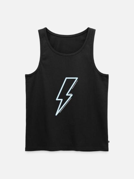 Neon blue flash light - Débardeur bio Premium Homme - noir