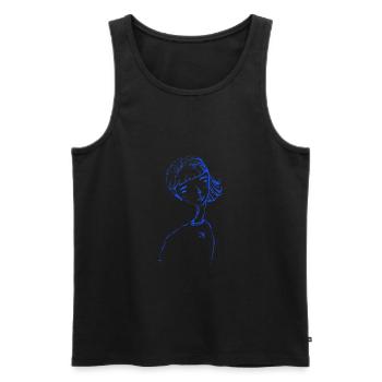 ligne bleue fille - Débardeur bio Premium Homme - noir - Devant - AI Model Male 178 light (178cm)