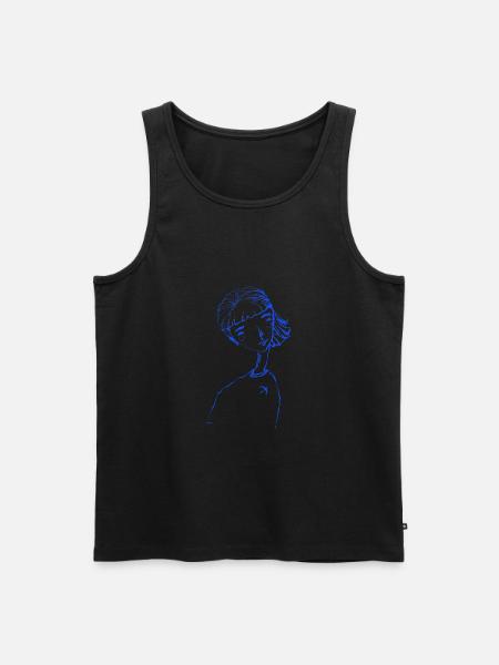 blue line girl - Men's Premium Organic Tank Top - black