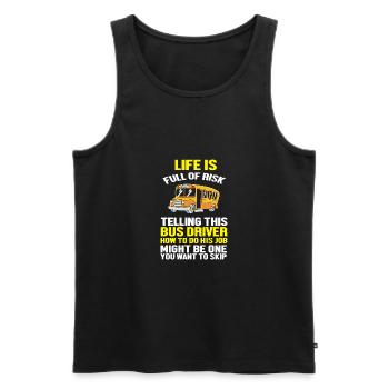 School Bus Driver School Bus - Men's Premium Organic Tank Top - black - Front - AI Model Male 178 light (178cm)