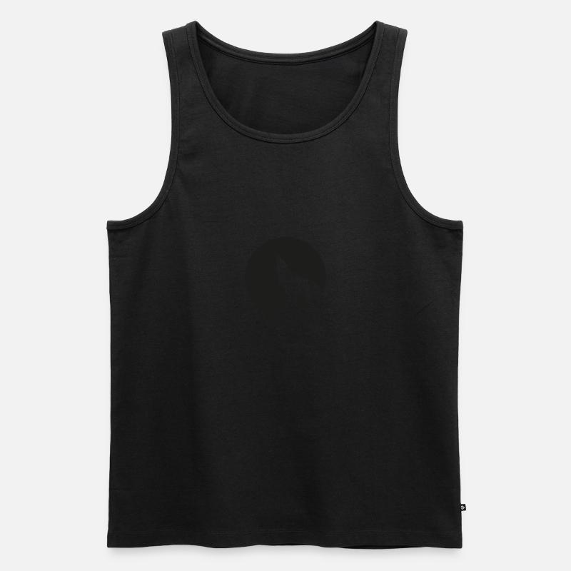 Einsamer Wolf flat design schwarz - Männer Premium Bio Tank Top - undefined