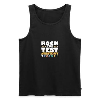 Funny Testing Day Rock The Test Exam Day Teacher - Men's Premium Organic Tank Top - black - Front - Michal (187cm)