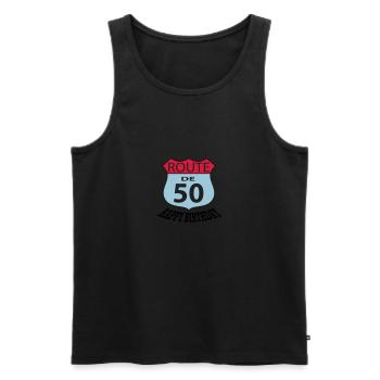 Birthday Birthday Route 50 - Men's Premium Organic Tank Top - black - Front - Michal (187cm)