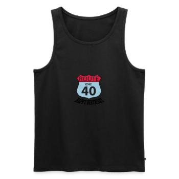 Birthday Birthday Route 40 - Men's Premium Organic Tank Top - black - Front - Michal (187cm)