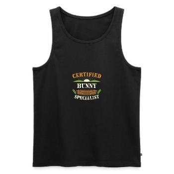 Certified Rabbit Specialist Farmer Funny Farming - Men's Premium Organic Tank Top - black - Front - AI Model Male 178 light (178cm)