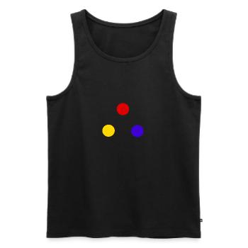 Primary color spheres - Men's Premium Organic Tank Top - black - Front - AI Model Male 178 light (178cm)