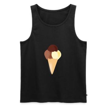 crème glacée restaurant crème glacée sundae83 - Débardeur bio Premium Homme - noir - Devant - AI Model Male 178 light (178cm)