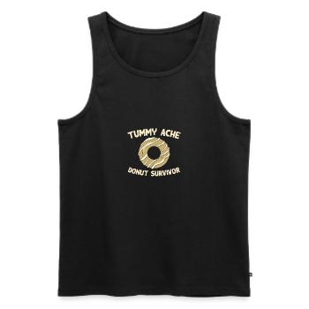 Tummy Ache Donut Survivor Drôle de nourriture préférée - Débardeur bio Premium Homme - noir - Devant - Michal (187cm)