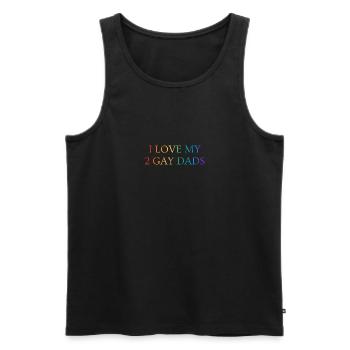 Ich liebe meine 2 schwulen Väter - Männer Premium Bio Tank Top - Schwarz - Vorne - Michal (187cm)