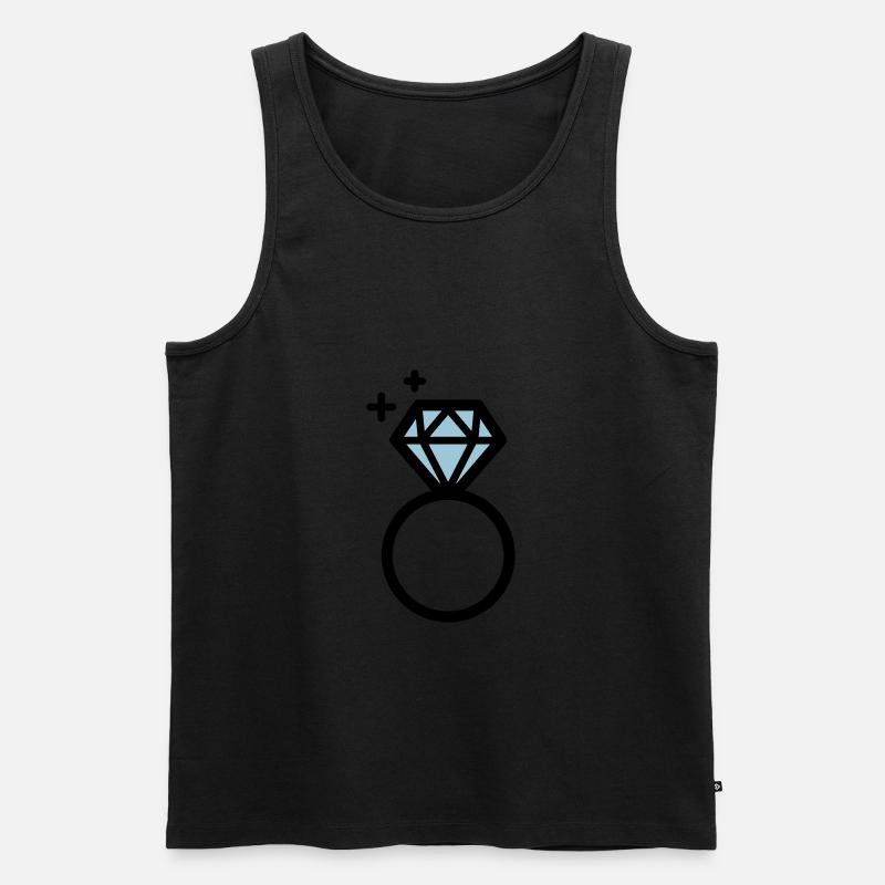 Verlobungsring mit Diamant - Männer Premium Bio Tank Top - Schwarz