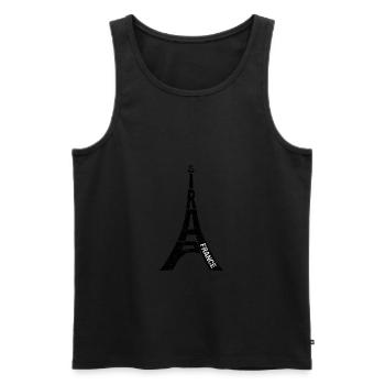 Paris Souvenir Eiffelturm Frankreich Typografie - Männer Premium Bio Tank Top - Schwarz - Vorne - AI Model Male 178 light (178cm)