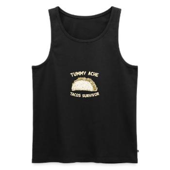 Mal de ventre Tacos Survivant Drôle de nourriture préférée - Débardeur bio Premium Homme - noir - Devant - Michal (187cm)
