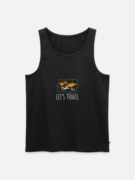 Lets Travel Vacation Traveler Relaxation - Men's Premium Organic Tank Top - black