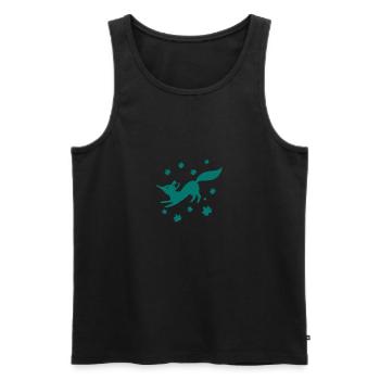 Renard - Animal, Zoo, Amoureux des animaux, Conservation de la nature - Débardeur bio Premium Homme - noir - Devant - Michal (187cm)