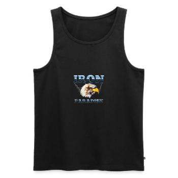 Iron Paradise - Men's Premium Organic Tank Top - black - Front - AI Model Male 178 light (178cm)