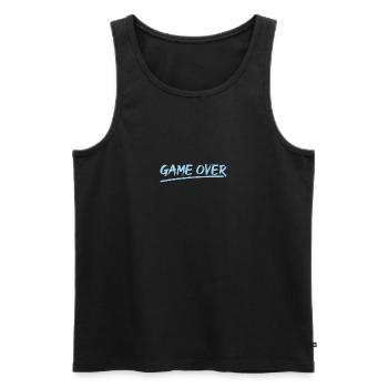 Game Over (Sky blue) - Men's Premium Organic Tank Top - black - Front - Michal (187cm)