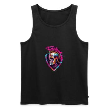 Gladiateur crâne spartiate - Débardeur bio Premium Homme - noir - Devant - Michal (187cm)