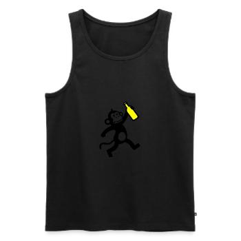 Affe Bier Party - Männer Premium Bio Tank Top - Schwarz - Vorne - Michal (187cm)