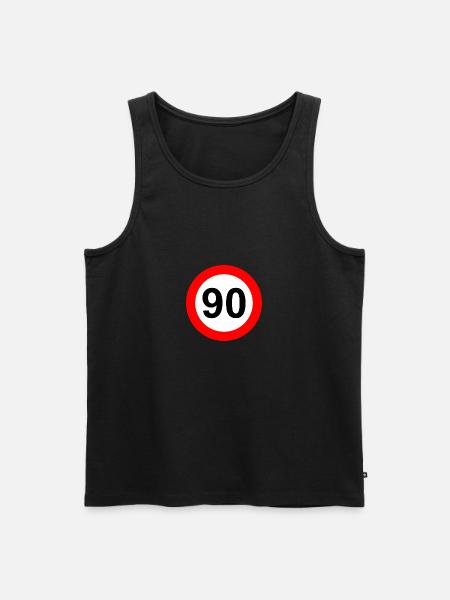 Panneau routier limite de vitesse 90 - Débardeur bio Premium Homme - noir