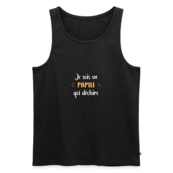 Papili qui déchire - Débardeur bio Premium Homme - noir - Devant - Michal (187cm)