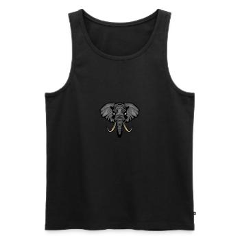 elephant elefant trompe corne oreille logo 4 o - Débardeur bio Premium Homme - noir - Devant - Michal (187cm)
