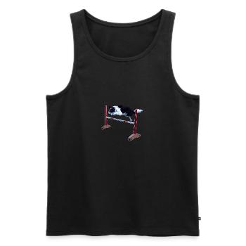 Süßes Border Collie Agility Sport T-Shirt - Männer Premium Bio Tank Top - Schwarz - Vorne - AI Model Male 178 light (178cm)