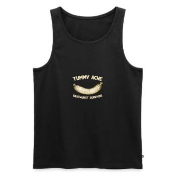 Maux de ventre Bratwurst Survivor Drôle de nourriture préférée - Débardeur bio Premium Homme - noir - Devant - Michal (187cm)