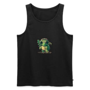 Cute Turtle1 - Männer Premium Bio Tank Top - Schwarz - Vorne - Michal (187cm)