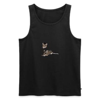Waldmaus / Wood Mouse 1 - Männer Premium Bio Tank Top - Schwarz - Vorne - AI Model Male 178 light (178cm)