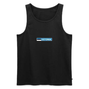 Estonia National Flag - Men's Premium Organic Tank Top - black - Front - Michal (187cm)