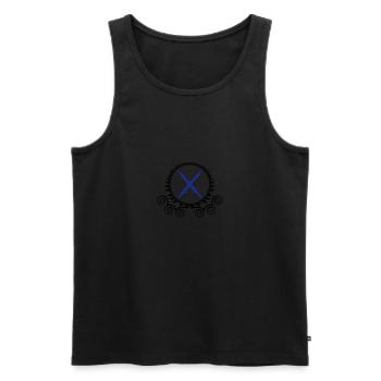 schwerter wappen - Männer Premium Bio Tank Top - Schwarz - Vorne - AI Model Male 178 light (178cm)