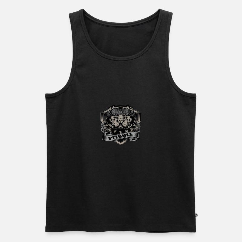 Pitbull - Männer Premium Bio Tank Top - Schwarz