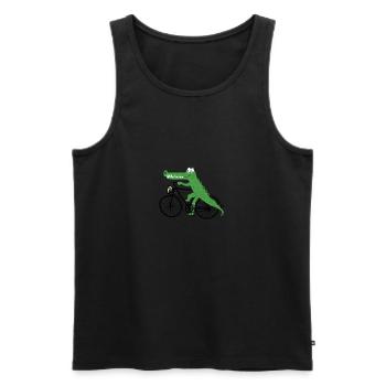 Crocodile with a bike - Men's Premium Organic Tank Top - black - Front - Michal (187cm)