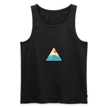 Mountains Nature Hiking Sunset triangular - Men's Premium Organic Tank Top - black - Front - AI Model Male 178 light (178cm)
