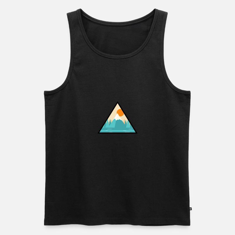 Mountains Nature Hiking Sunset triangular - Men's Premium Organic Tank Top - undefined