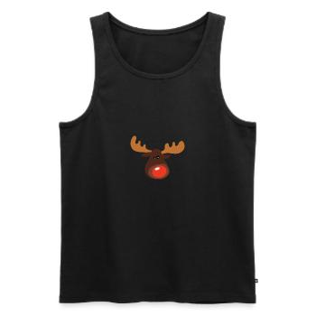 Weihnachtselch mit roter Nase - Männer Premium Bio Tank Top - Schwarz - Vorne - AI Model Male 178 light (178cm)