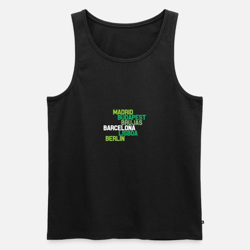 EUROPÄISCHE STÄDTE - Männer Premium Bio Tank Top - Schwarz